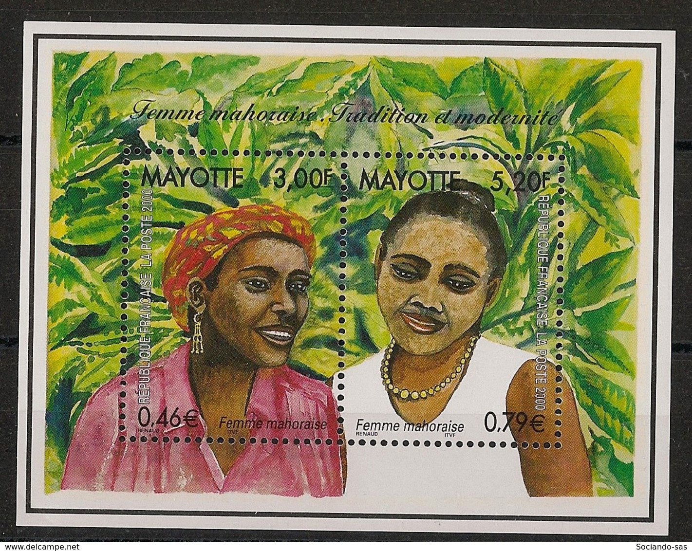 Mayotte - 2000 - Bloc Feuillet N°Yv. 3 - Femme Mahoraise - Neuf Luxe ** / MNH / Postfrisch - Blocks & Kleinbögen