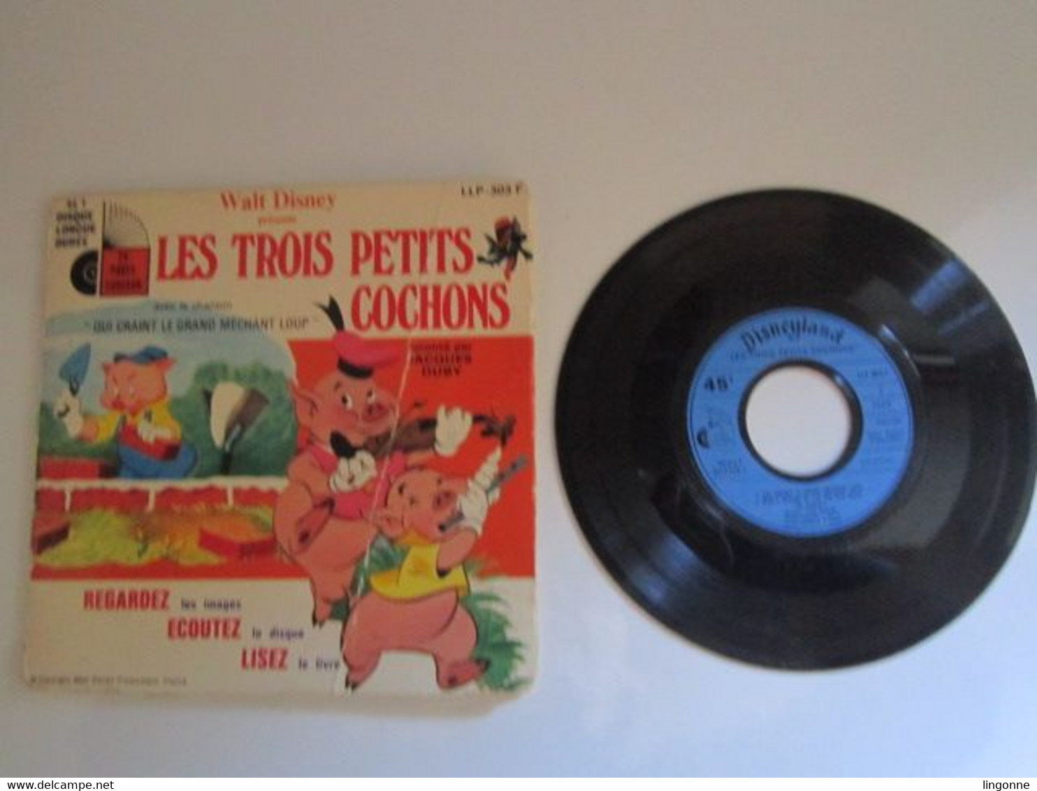 1968 Vinyle 45 Tours Jacques Duby – Les Trois Petits Cochons - Children