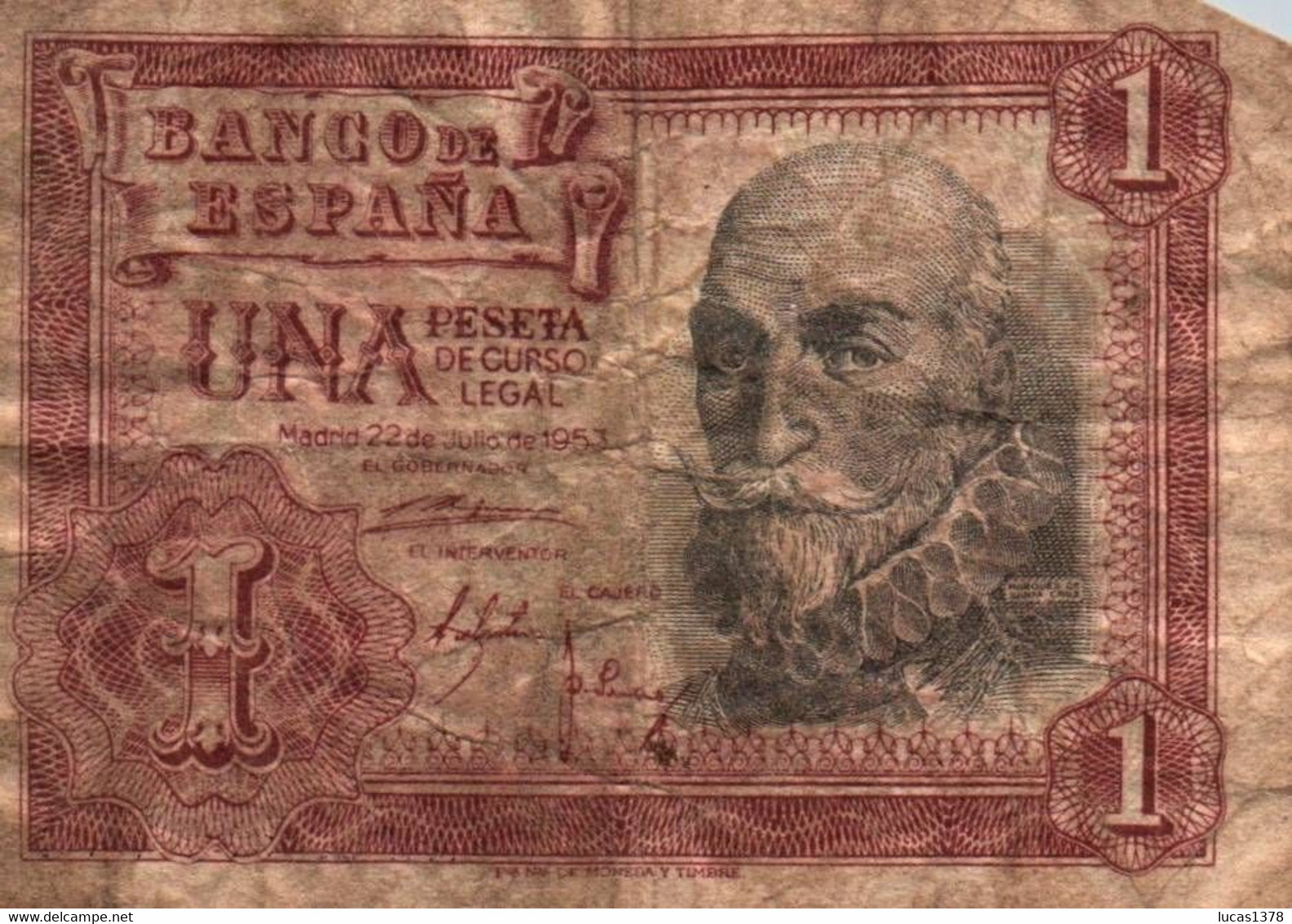 ESPAGNE 1 PESETA 1953 - 1-2 Pesetas