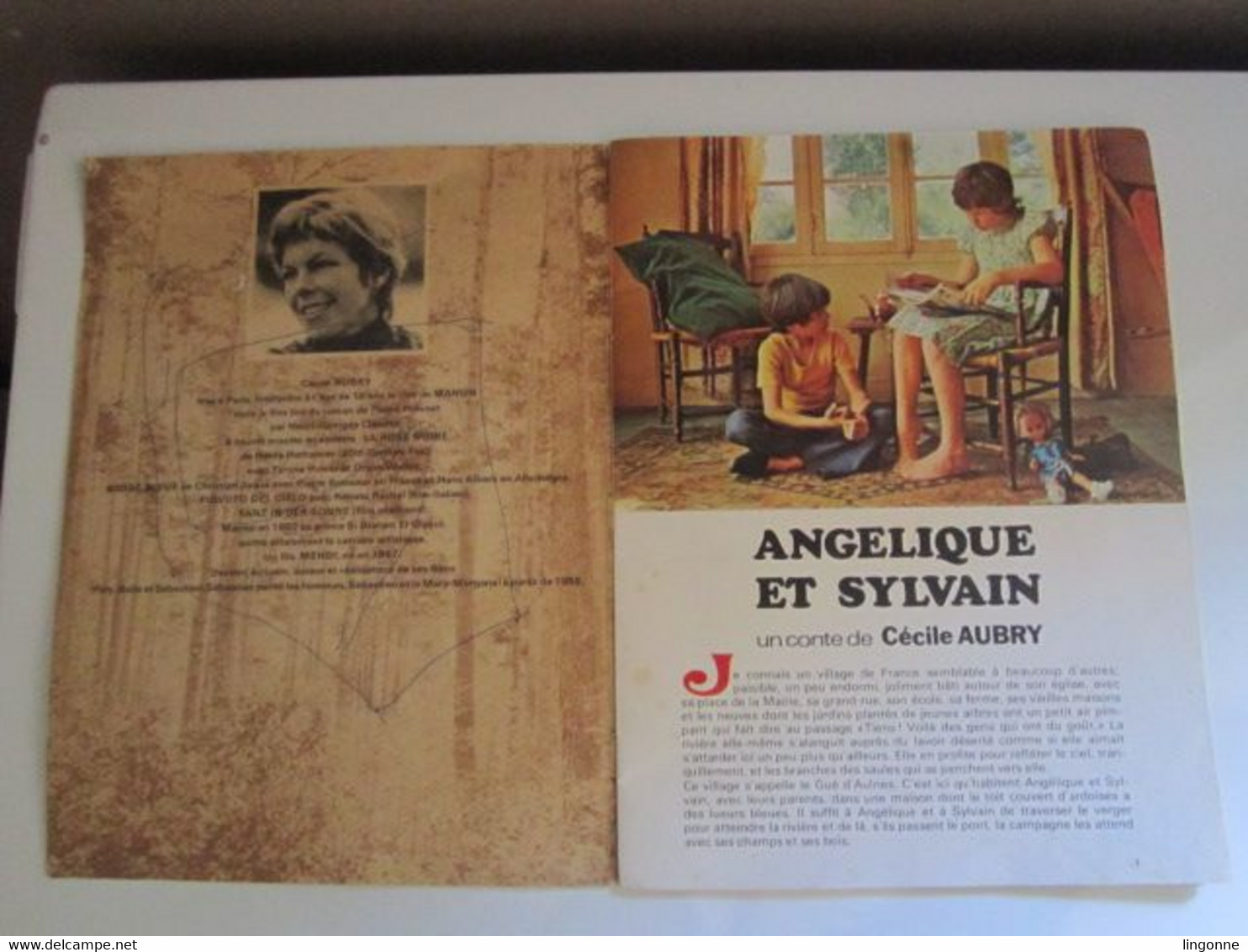 1971 Vinyle 45 Tours LIVRE DISQUE DE CECILE AUBRY " ANGELIQUE ET SYLVAIN " OFFERT PAR TUPPERWARE - Bambini