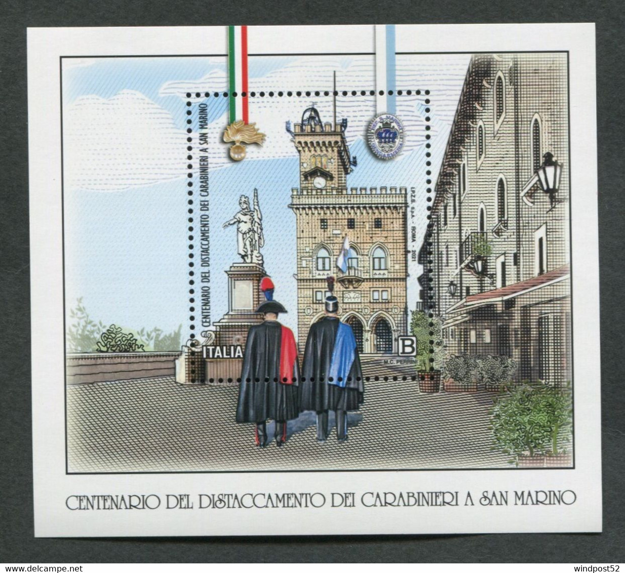 ITALIA 2021 - FOGLIETTO - CENTENARIO DEL DISTACCAMENTO DEI CARABINIERI A SAN MARINO - MNH** 221 - 2011-20: Neufs