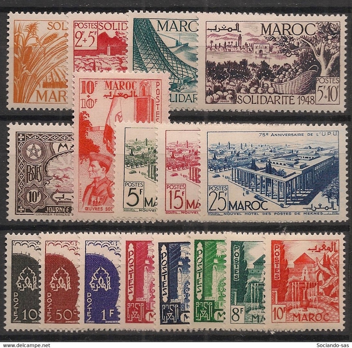 Maroc - 1949 - N°Yv. 271 à 287 - Année Complète - Neuf Luxe ** / MNH / Postfrisch - Unused Stamps