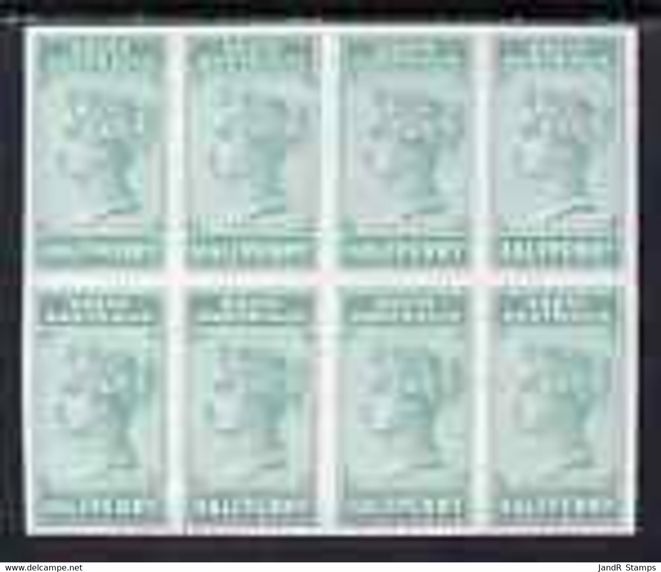 South Australia 1886 1/2d Imperf Proof Block Of 8 In Blue-green Unwatermarked U/m As SG 182 - Mint Stamps