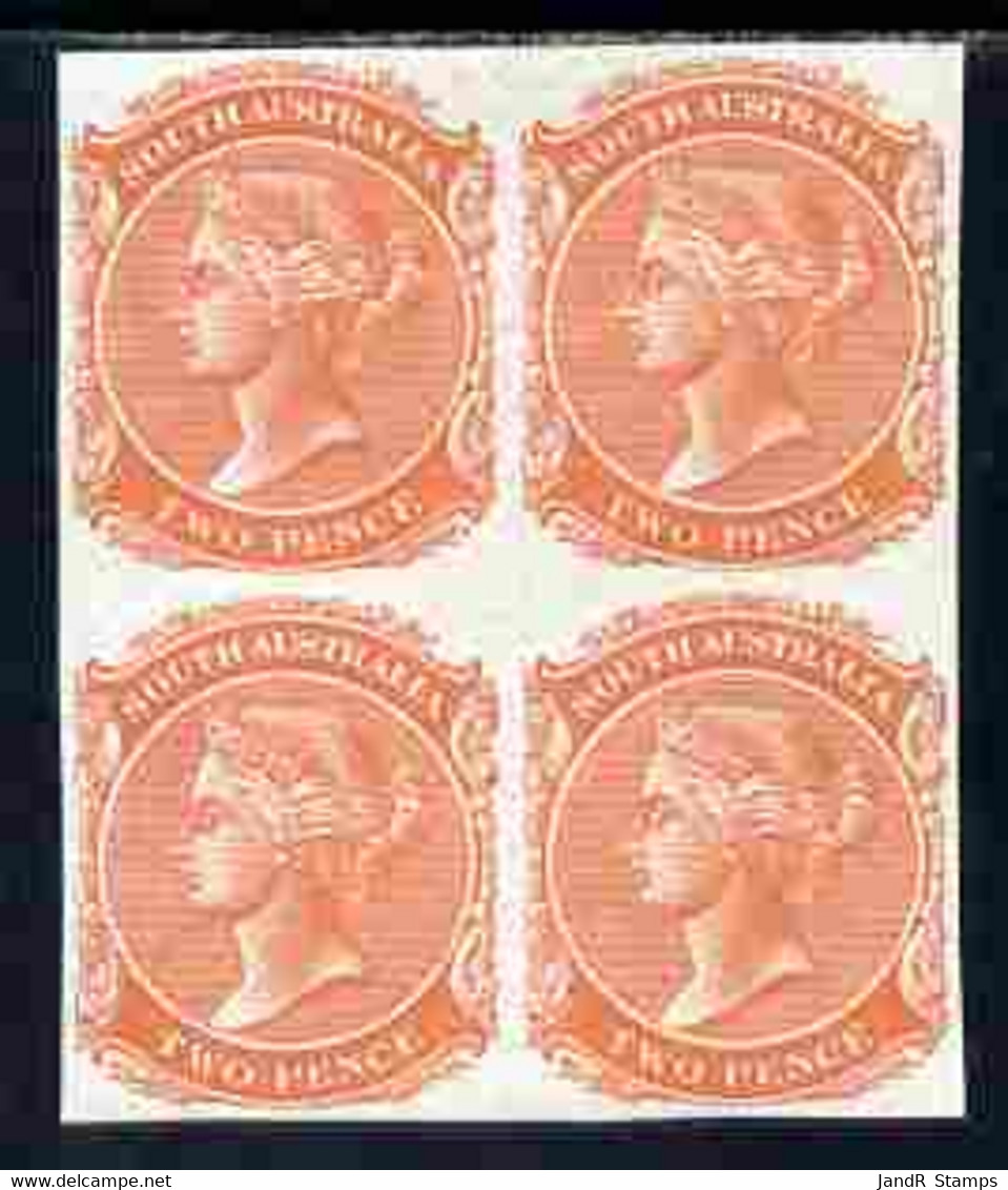 South Australia 1868-76 QV 2d Brick-red Imperf Block Of 4 On Unwatermarked Paper, U/m As SG Type 12 (SG 152) - Ongebruikt