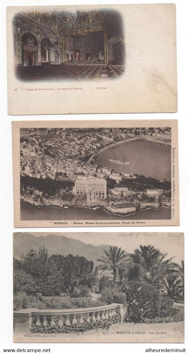 Lot 8 Cpa"MONACO-MONTE-CARLO"MUSEE OCEANOGRAPHIQUE"CASINO La Salle Des Concerts"les Jardins"les Canons"palais Du Prince" - Collections & Lots