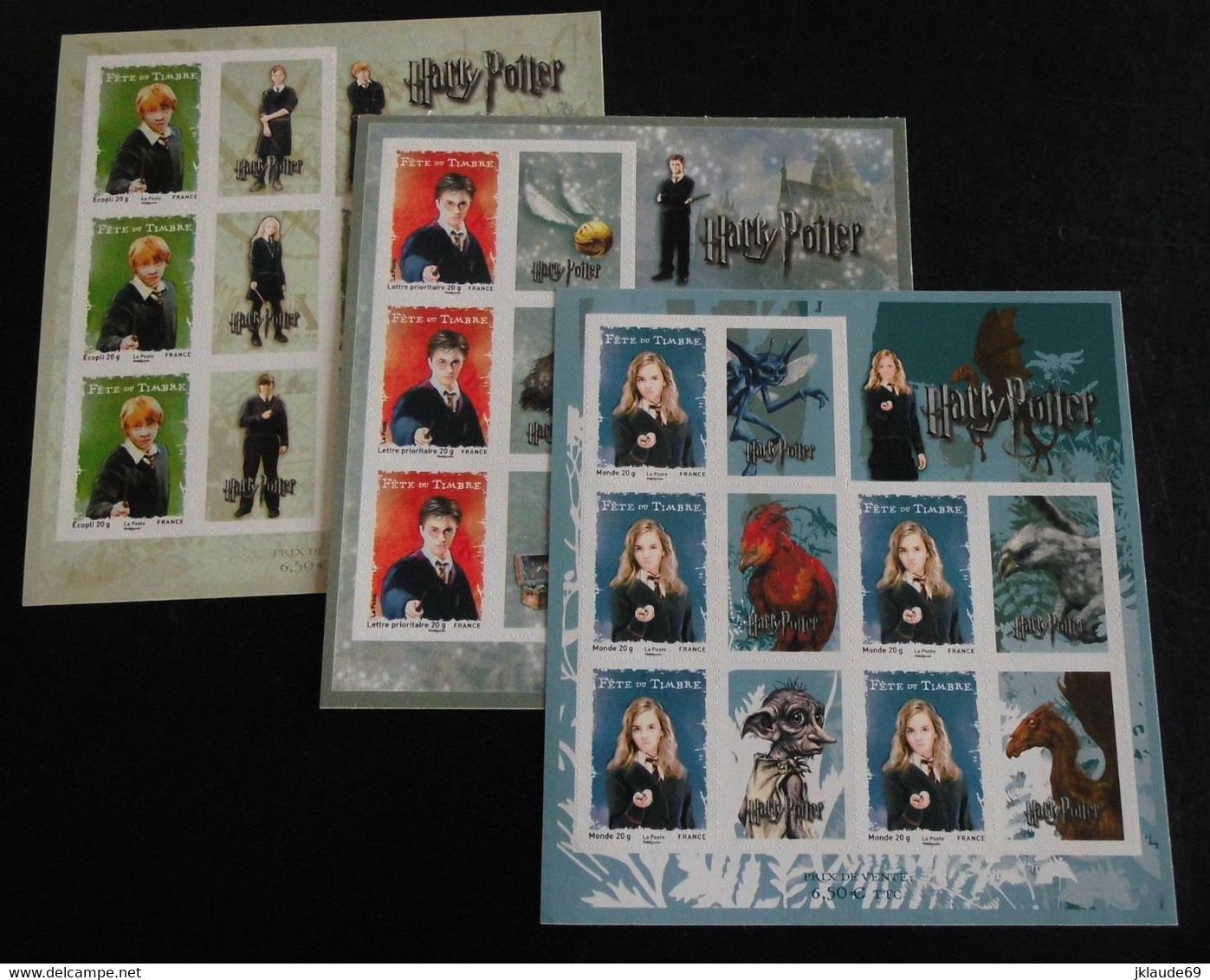 FRANCE - 3 FEUILLETS AUTOADHESIFS FETE DU TIMBRE HARRY POTTER 2007 15 Timbres Validité Permanente - Otros & Sin Clasificación