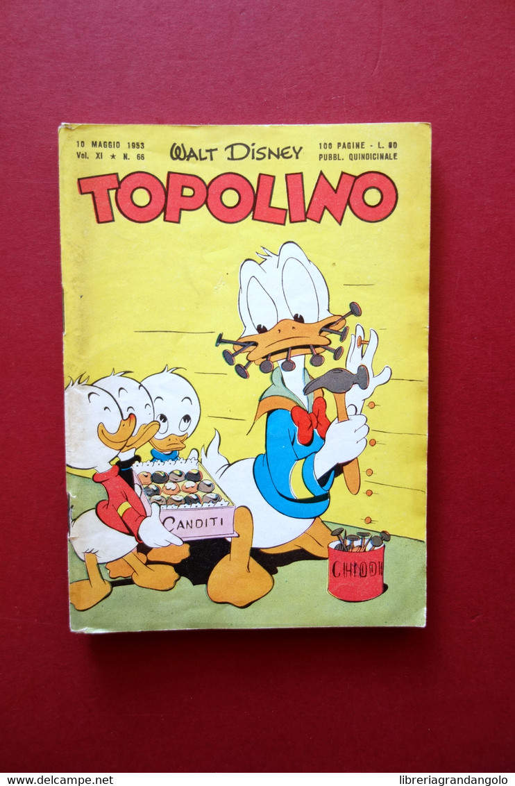 Topolino Walt Disney Vol. XI Numero 66 10 Maggio 1953 Bollino