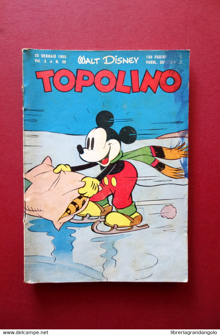 Topolino Walt Disney Vol. X Numero 59 25 Gennaio 1953 Bollino - Andere & Zonder Classificatie