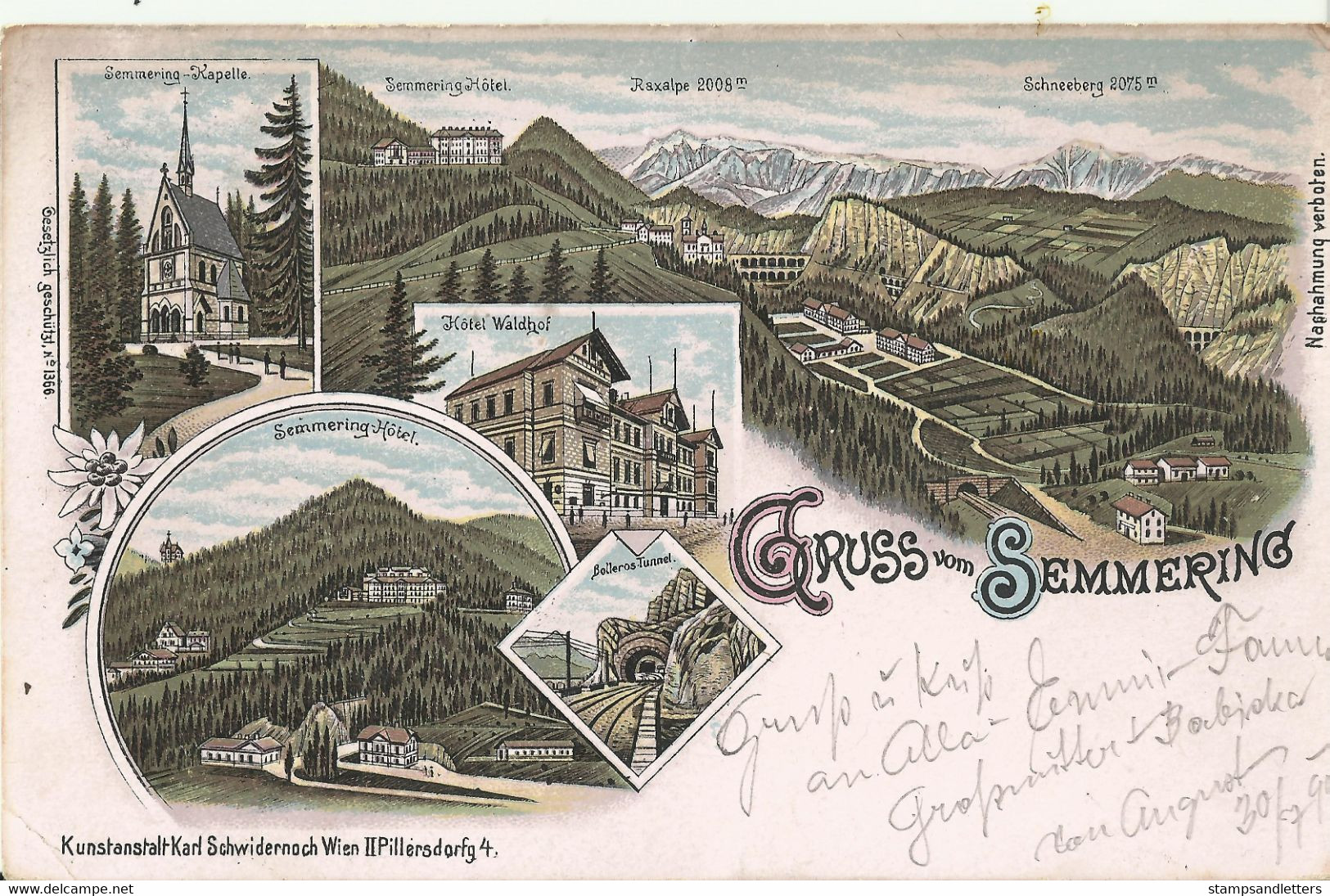 Gruss Vom Semmering. Litho. Circulated. (without Stamp). - Semmering