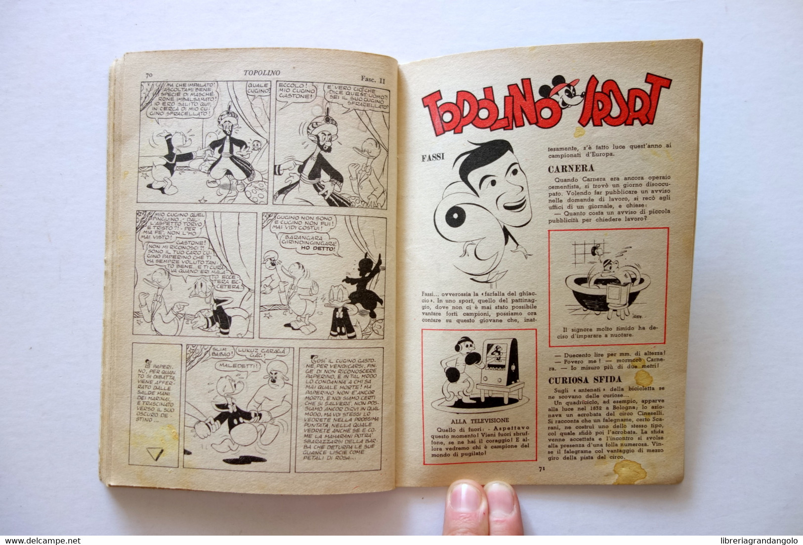 Topolino Walt Disney Vol. XII Numero 68 10 Giugno 1953 Bollino