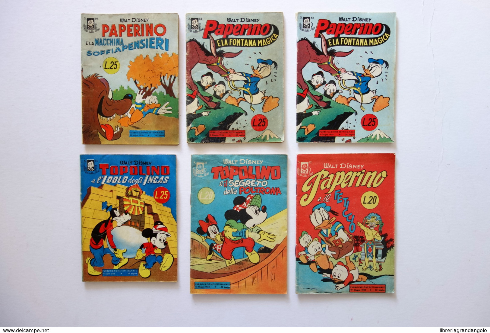 Topolino Walt Disney 6 Albi Della Rosa 1955-56 Originali Completi - Andere & Zonder Classificatie