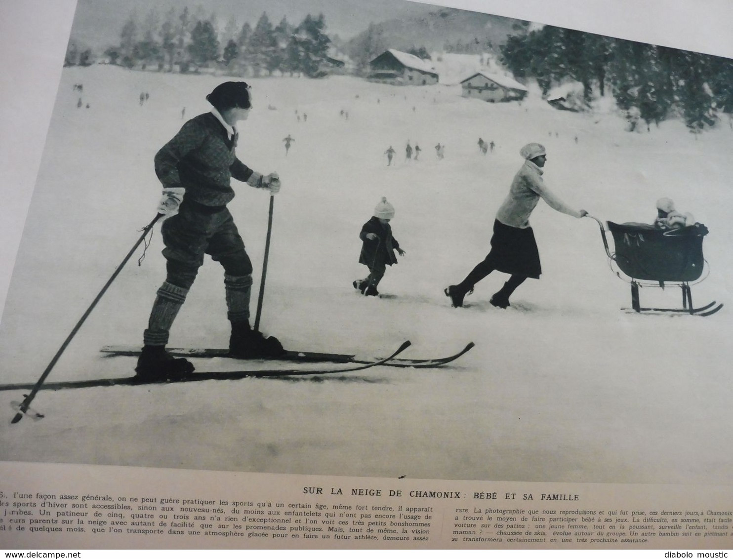 1929 :Bébé à Ski-landeau à Chamonix; Chine;  Reine Emma Des Pays-Bas; Armée Du Salut; Pub SIX Citroën; Etc - L'Illustration