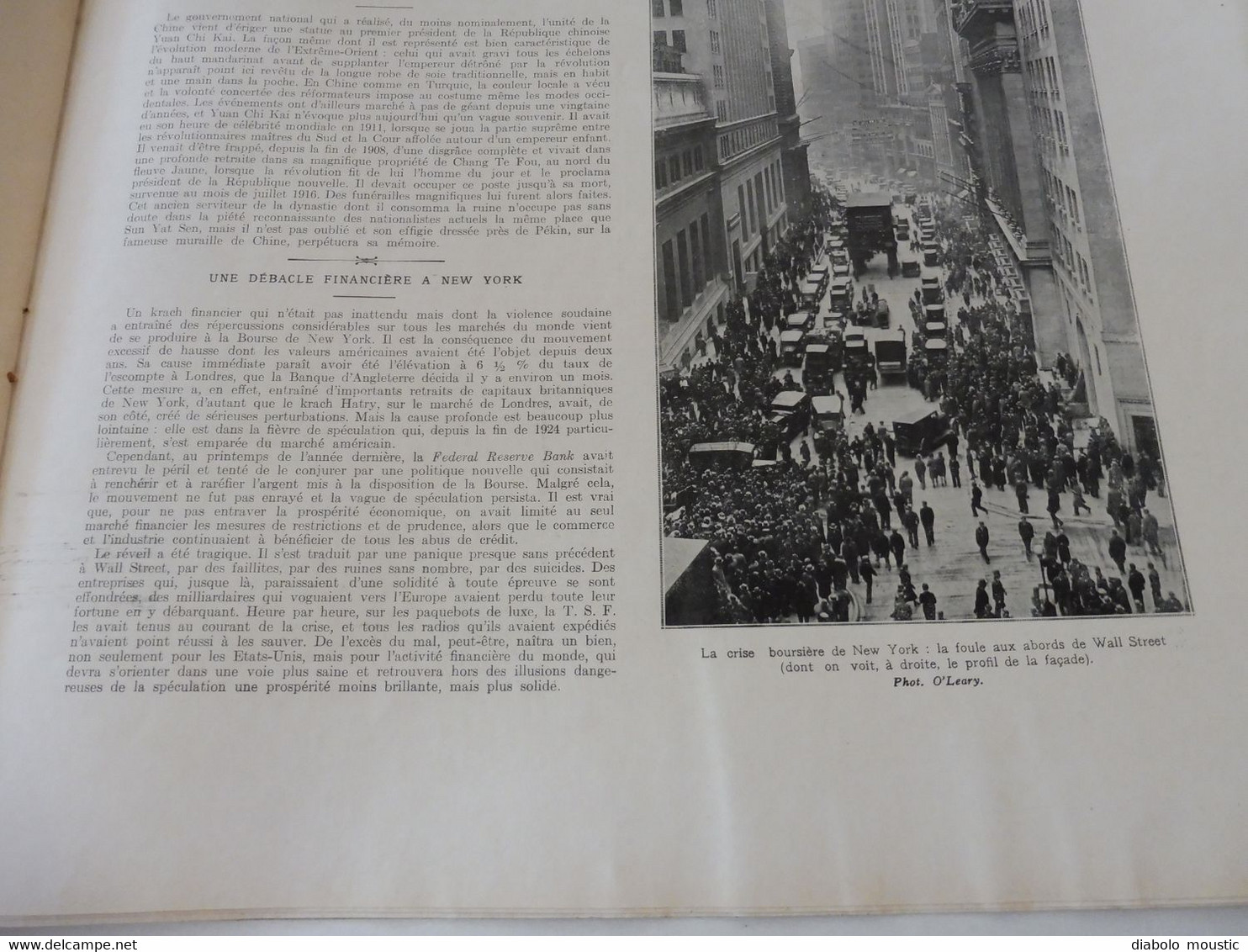 1929 : CHINE;  Disparition du Marché de La Madeleine; Le château de Grand-Vaux; etc