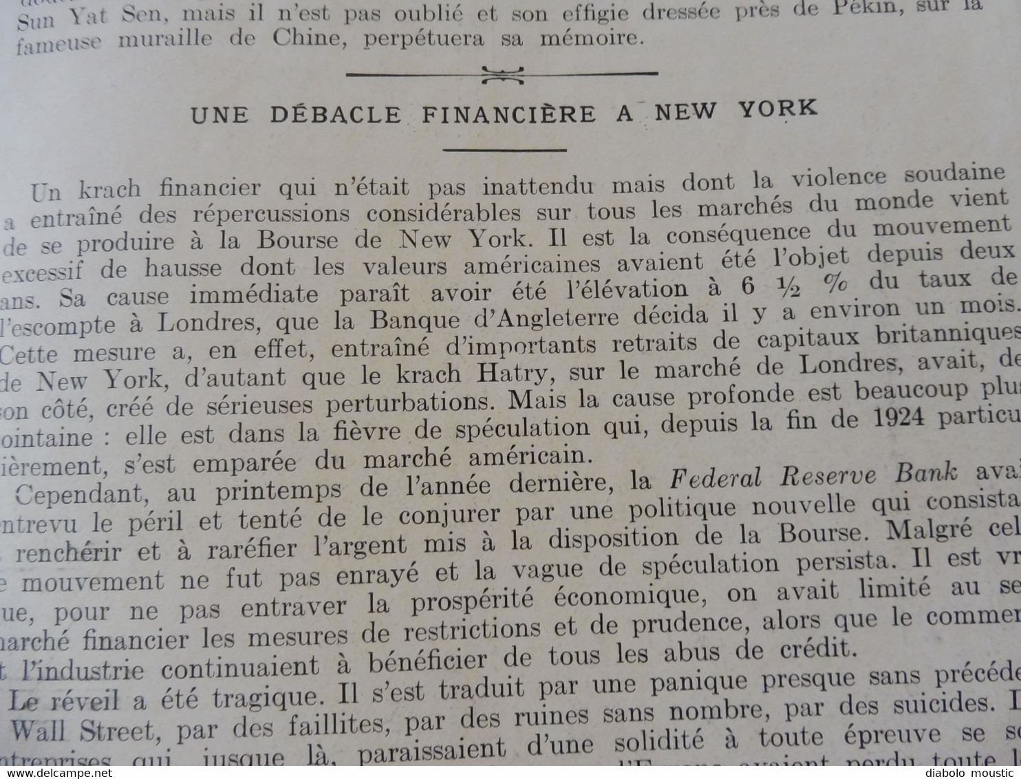 1929 : CHINE;  Disparition du Marché de La Madeleine; Le château de Grand-Vaux; etc