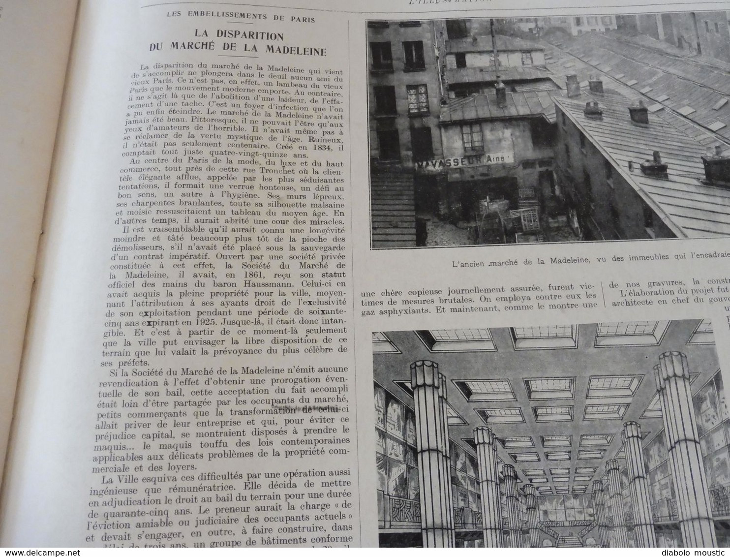 1929 : CHINE;  Disparition du Marché de La Madeleine; Le château de Grand-Vaux; etc