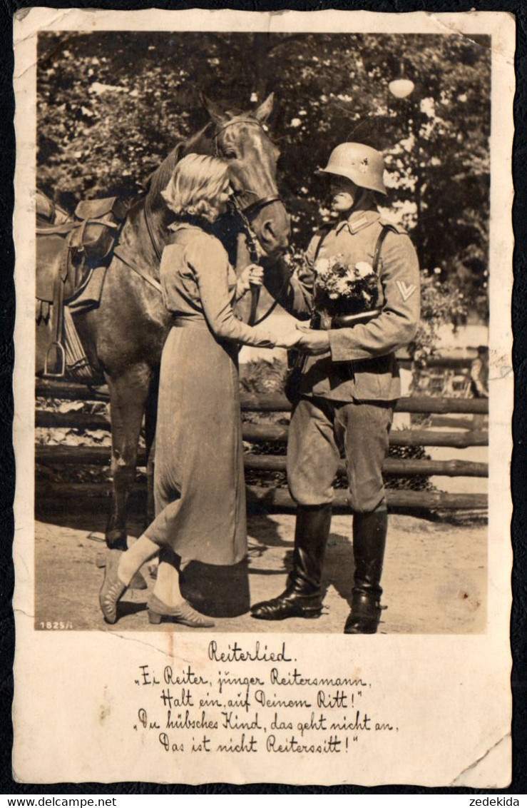 F4097 - Soldat Uniform Abzeichen Propaganda Pferd Horses Hübsche Junge Frau Pretty Young Women - Gel Freiberg - Guerra 1939-45