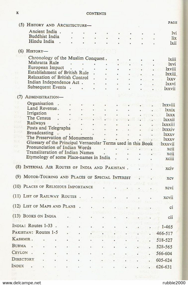 MURRAY S HANDBOOK INDIA PAKISTAN BURMA AND CEYLON 1959 GUIDE DE VOYAGE INDE PAKISTAN BIRMANIE CEYLAN - Asie