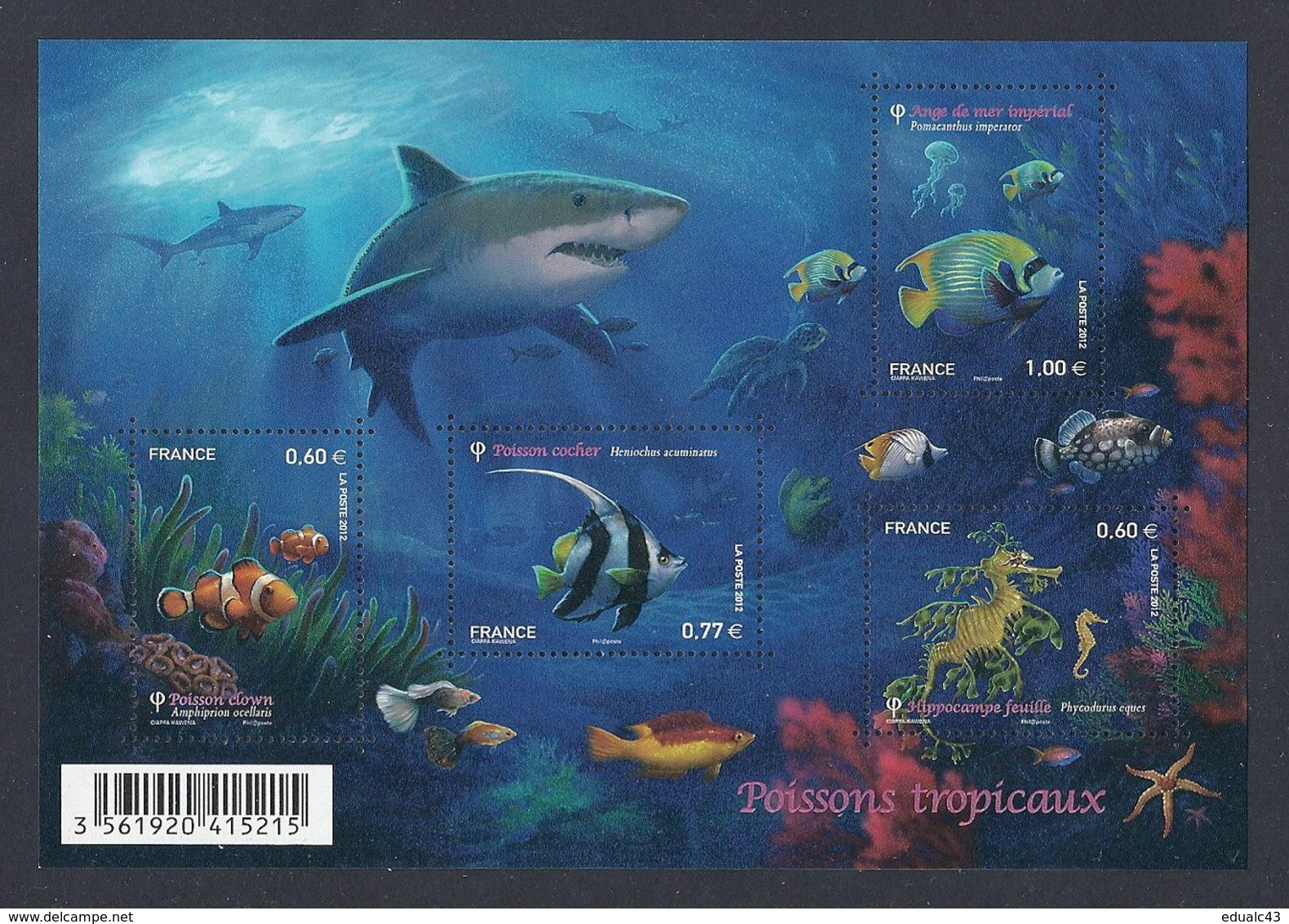 2012 - Bloc Feuillet F4646 POISSONS TROPICAUX N° 4646 NEUF** LUXE MNH - Neufs