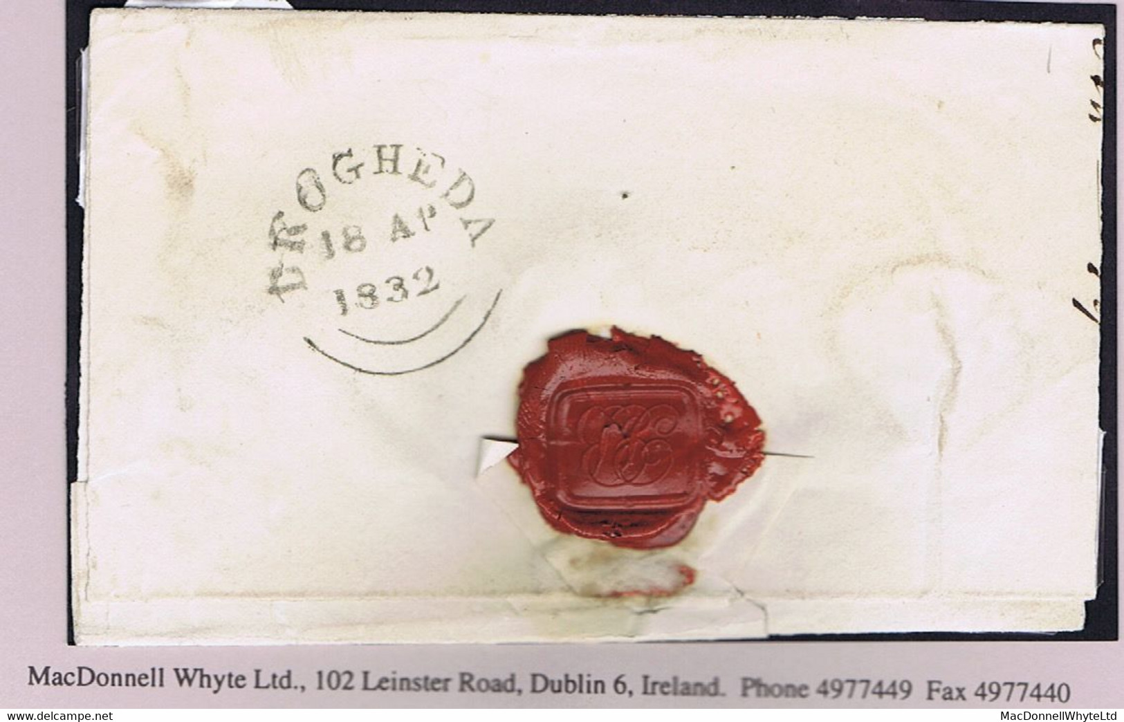 Ireland Louth Weight Rate 1832 Distinctive Circular POST/PAID Of Drogheda On Banking Wrapper To Dublin, Paid Five Rates - Préphilatélie