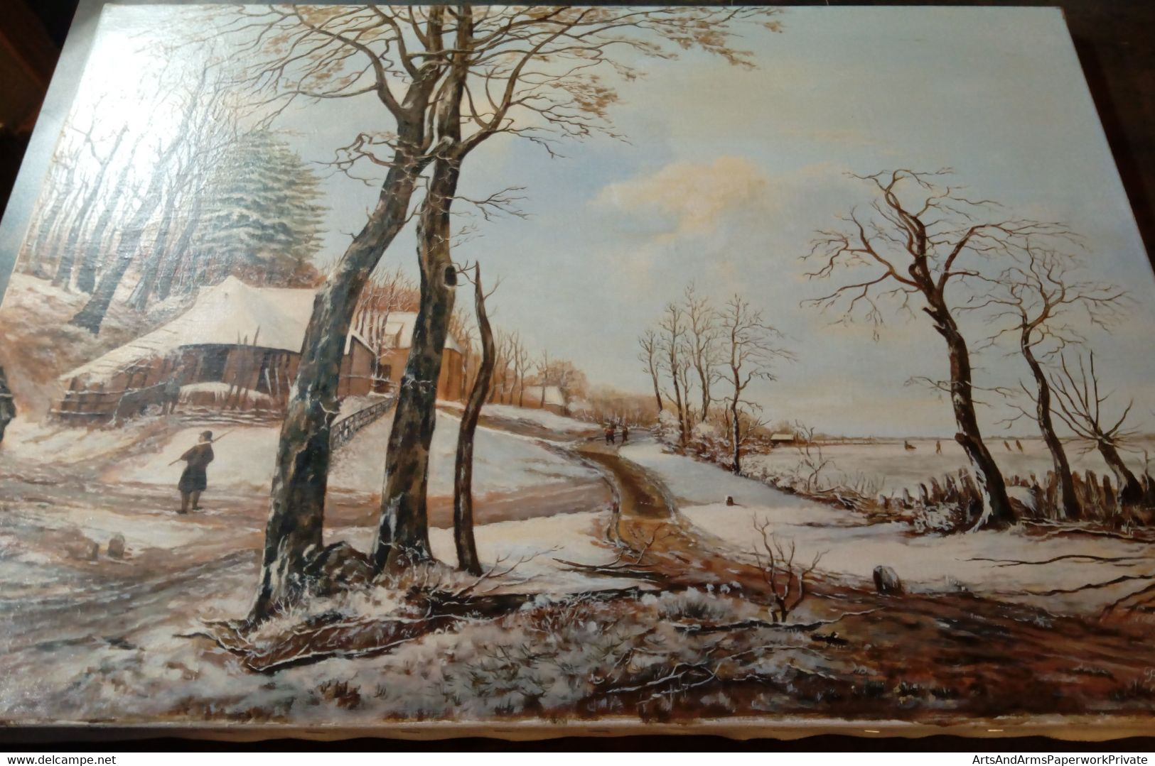 Merveilleux Paysage D'hiver Néerlandais, RJJ De Munnink, 1983/ Wonderful Dutch Winter Landscape, RJJ De Munnink, 1983 - Huiles