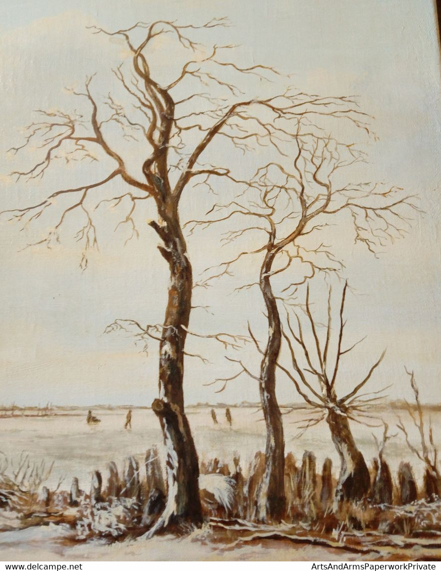 Merveilleux paysage d'hiver néerlandais, RJJ de Munnink, 1983/ Wonderful Dutch Winter Landscape, RJJ de Munnink, 1983