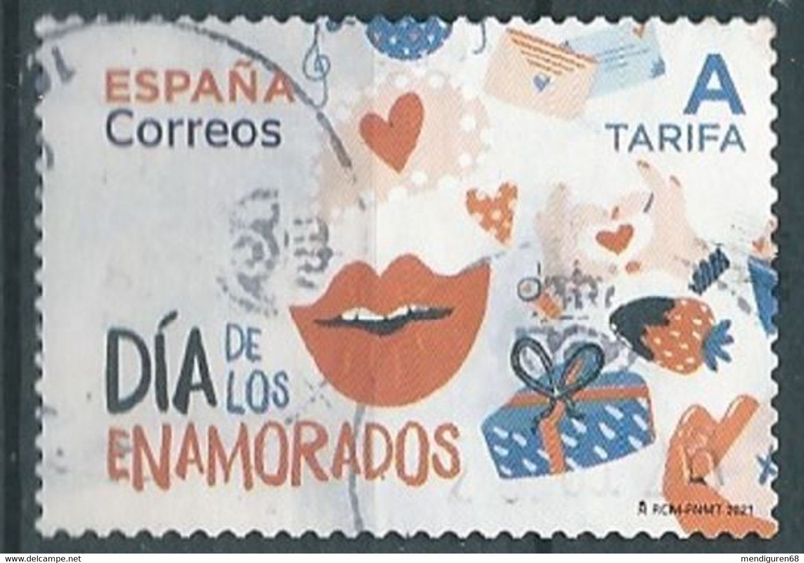 ESPAGNE SPANIEN SPAIN ESPAÑA 2021 VALENTINE'S DAY DÍA DE LOS ENAMORADOS USED ED 5456 MI 5500 YT 5210 SC 4491 SG 5456 - Used Stamps