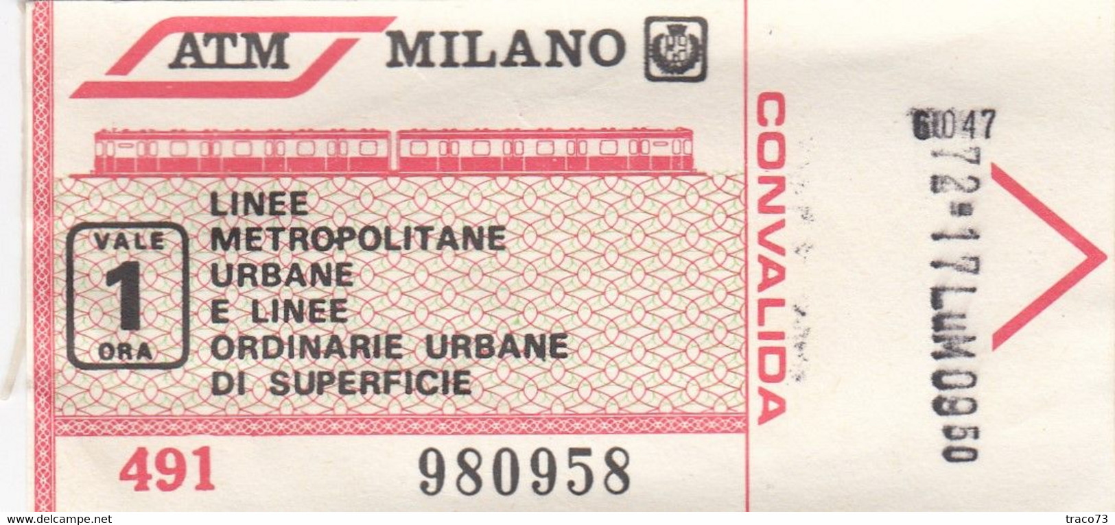 MILANO  - ATM /  Metropolitane -  Urbane E Linee Ordinarie Urbane Di Superficie  _ Biglietto - Europa