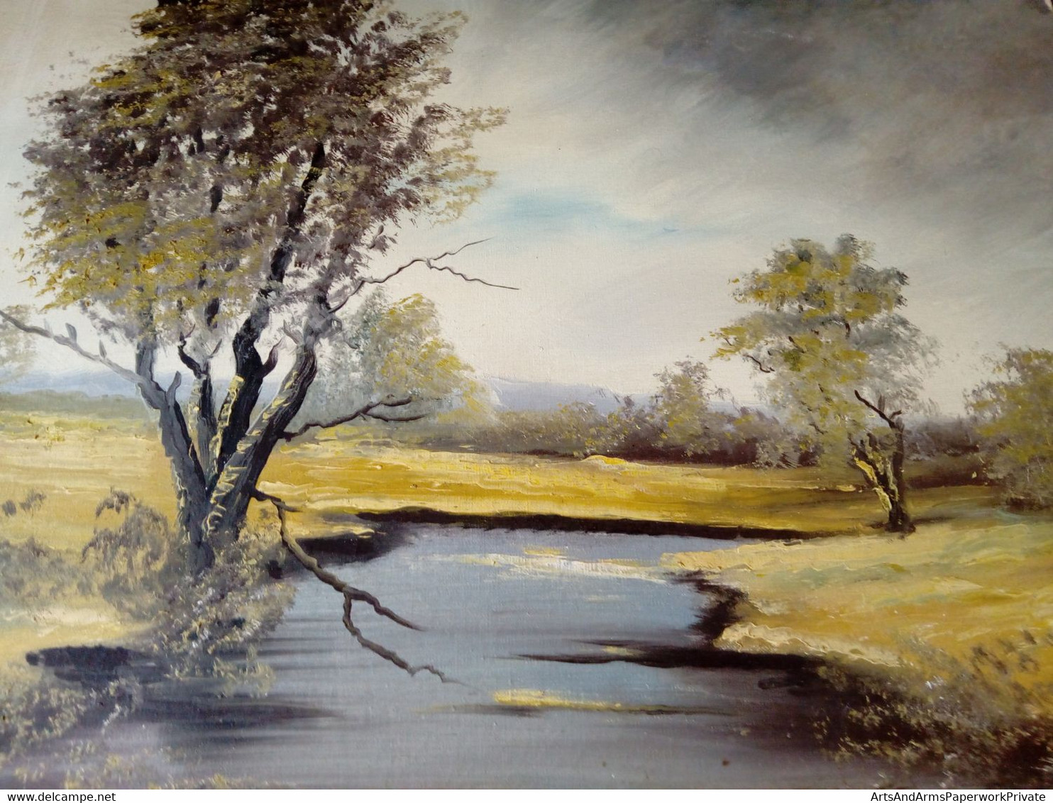 Paysage Avec Rivière/ Landscape With River - Huiles