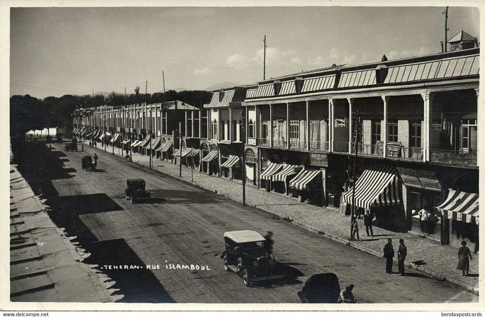 Iran Persia, TEHRAN TEHERAN, Rue Islamboul, Cars (1920s) RPPC Postcard - Iran