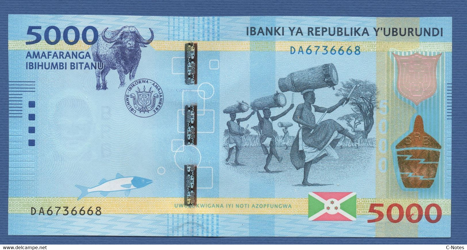 BURUNDI - P.53 – 5.000 Francs 2015 UNC Serie DA6736668 - Burundi