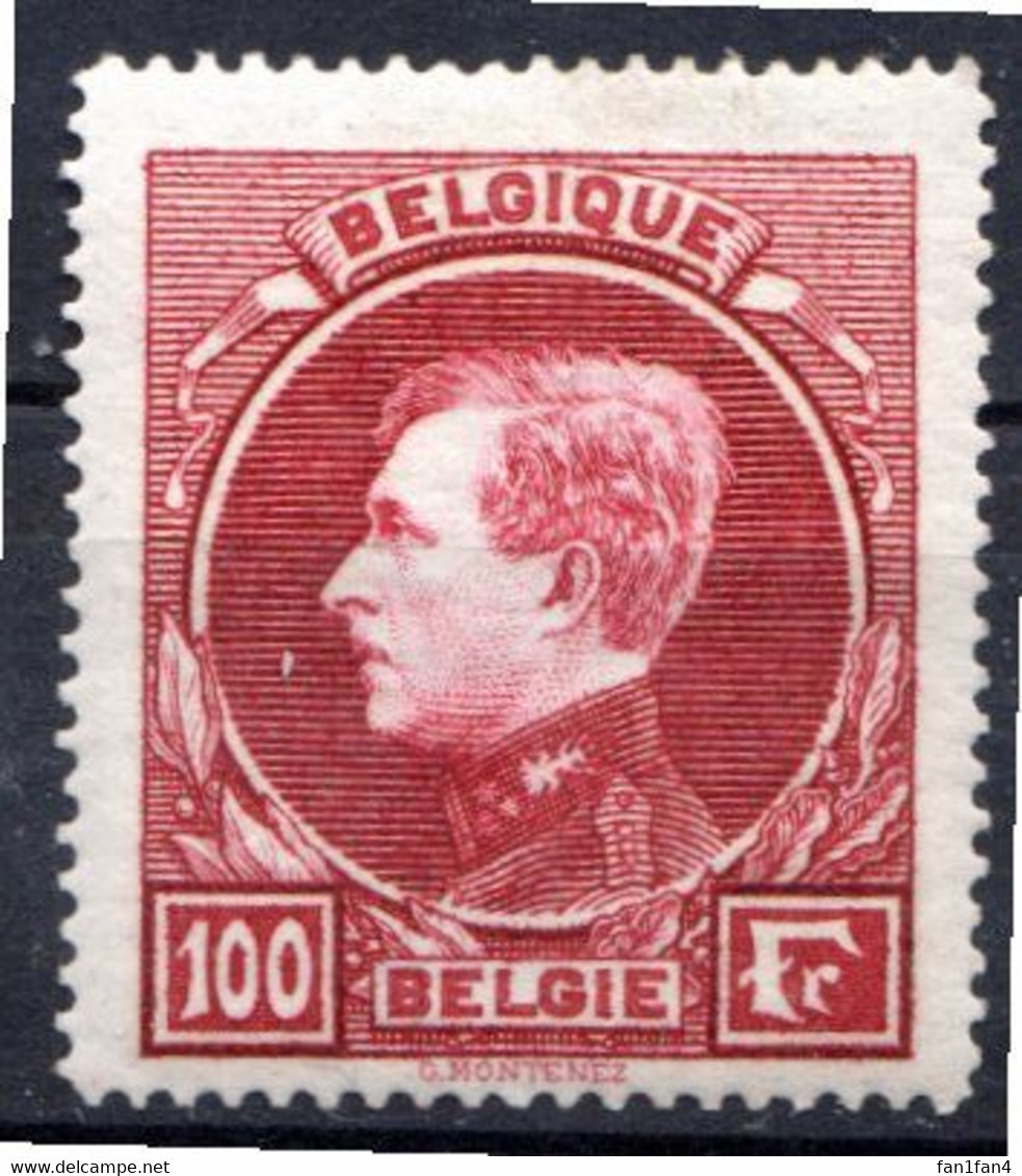 BELGIQUE - 1929-32 - N° 292 - 100 F. Carmin Clair - (Albert 1er) - 1929-1941 Grand Montenez