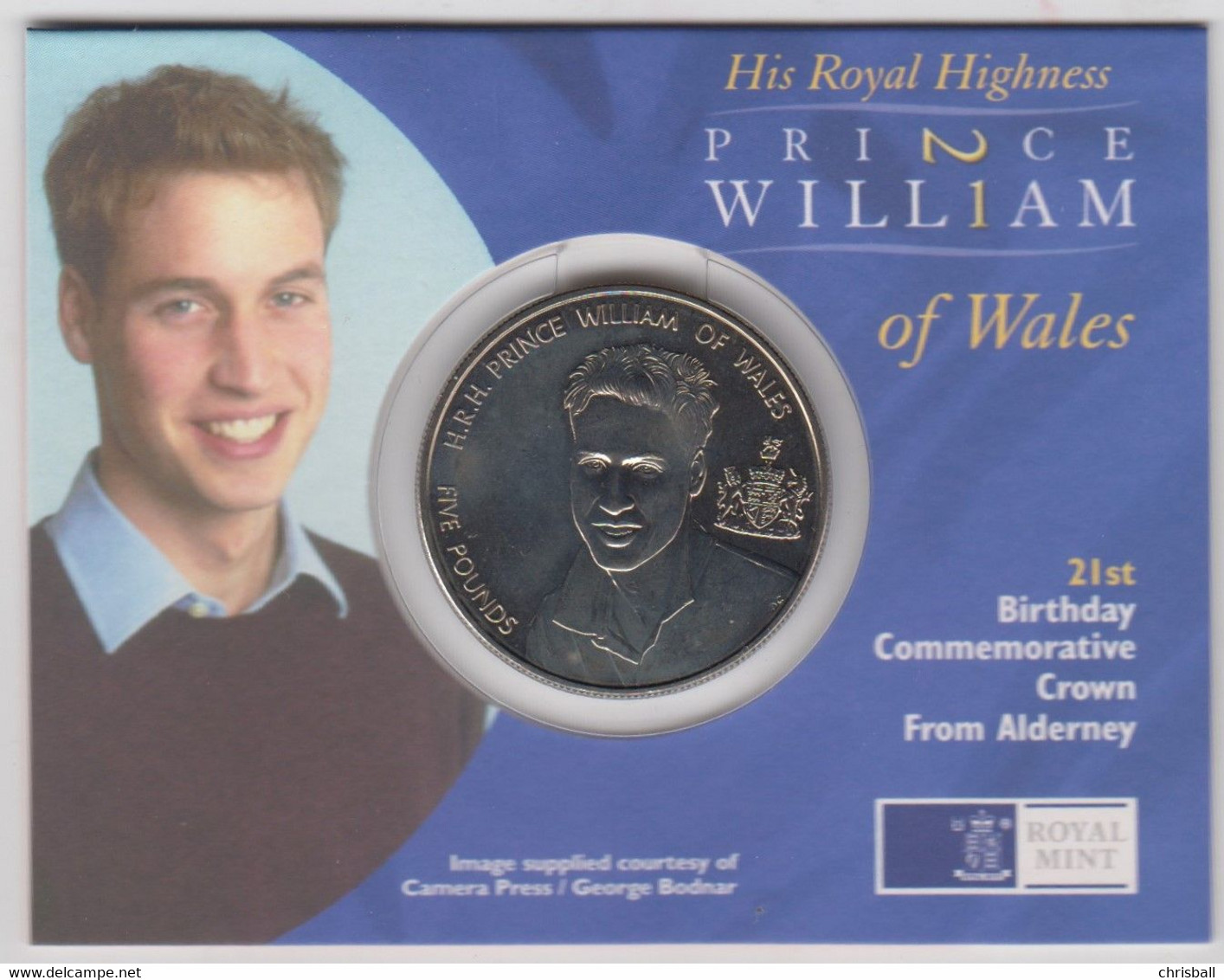 Great Britain UK Coin 2003 Prince William Crown - Uncirculated - 25 New Pence