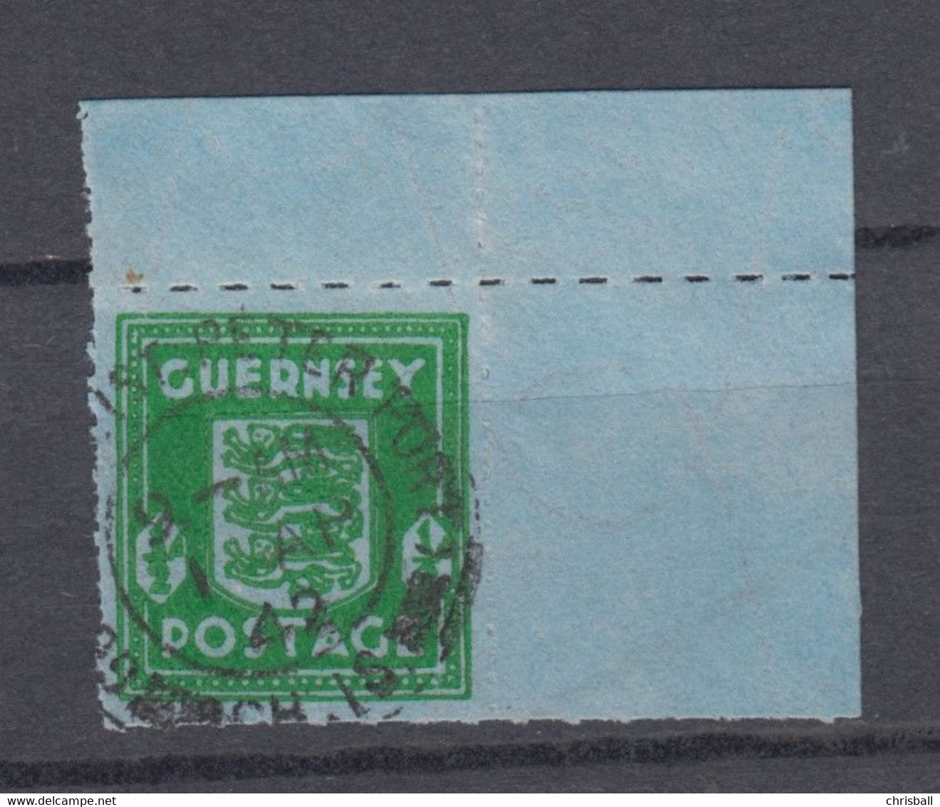 Guernsey ½d Arms On Blue Paper (Corner Stamp) Superb Used - Guernesey