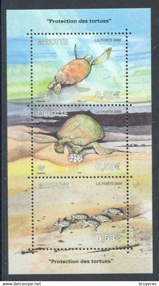 FEUILLET** De 2006 Gommé  "PROTECTION DES TORTUES MARINES" - Blocks & Sheetlets