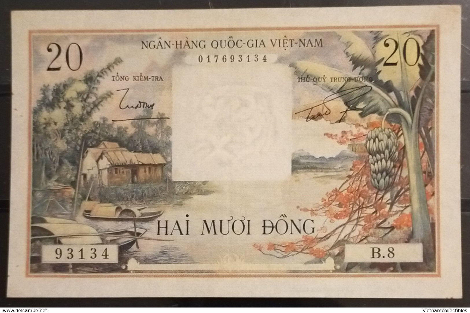South Vietnam Viet Nam 20 Dong AU Banknote Note 1956 - Pick # 04 / 02 Photos - Viêt-Nam