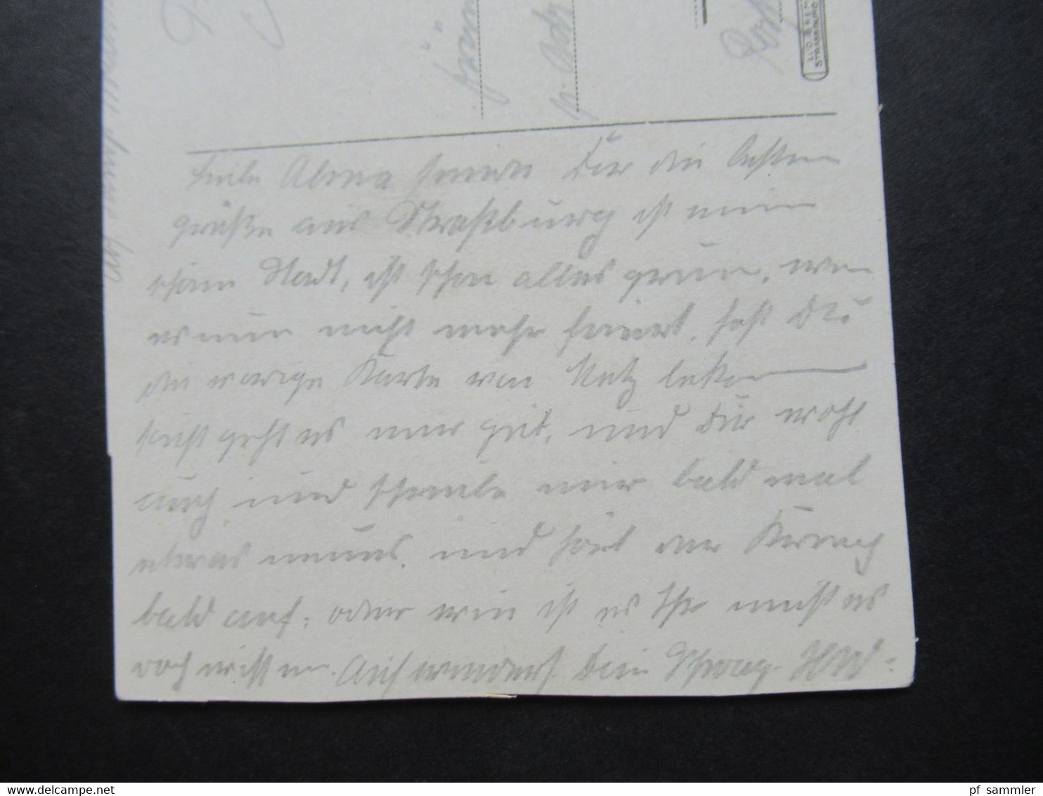 DR Feldpost AK 1. WK 4.4.1918 Straßburg Im Elsass Universität Blauer Zensurstempel Straßburg Geprüft - Elsass