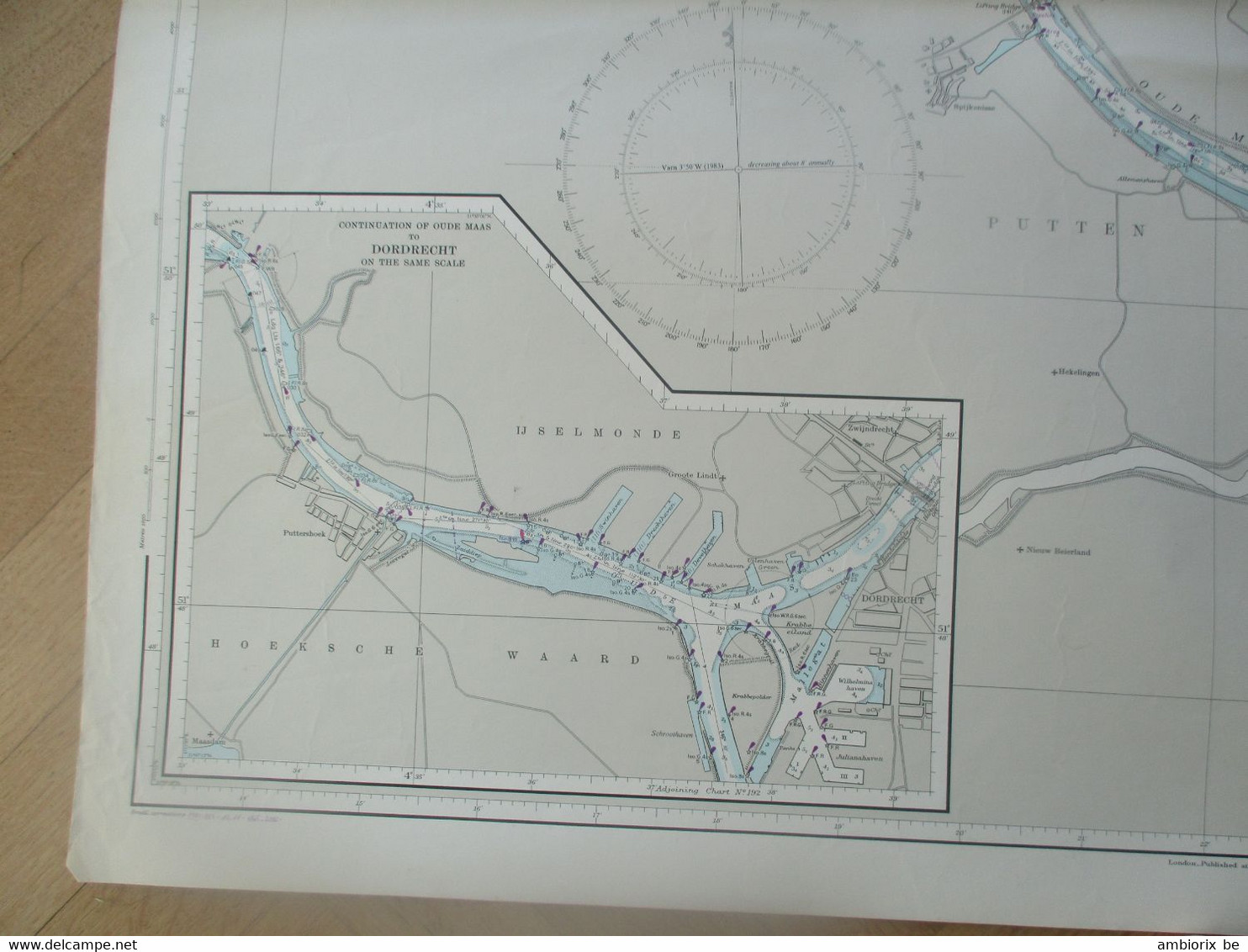 The Maas - Maassluis To Rotterdam And Dordrecht - Carte Marine - Zeekaarten