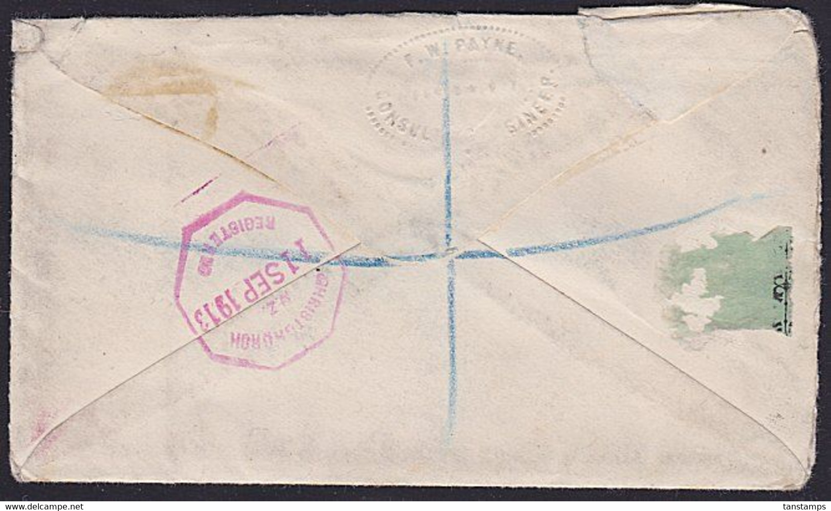 NEW ZEALAND 1913 REGISTERED COVER 3d KEVII SOLO FRANKING - Storia Postale