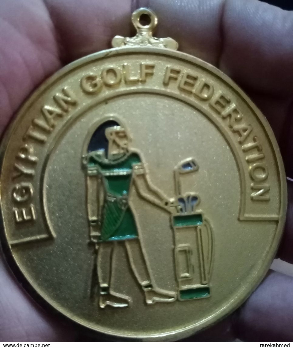 Egypt , Golden Medal Of .kids On The Green By The Egyptian Golf Federation , 100 Gm. - Professionals / Firms