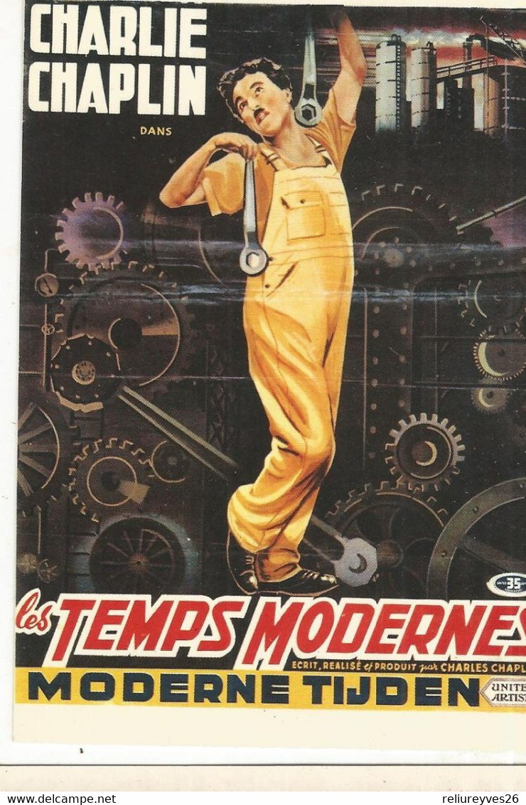 CPM, Th. Ciné ,N°E.36 ,Les Temps Modernes , Charlie Chaplin ( 1936) Ed. F. Nugeron - Posters Op Kaarten