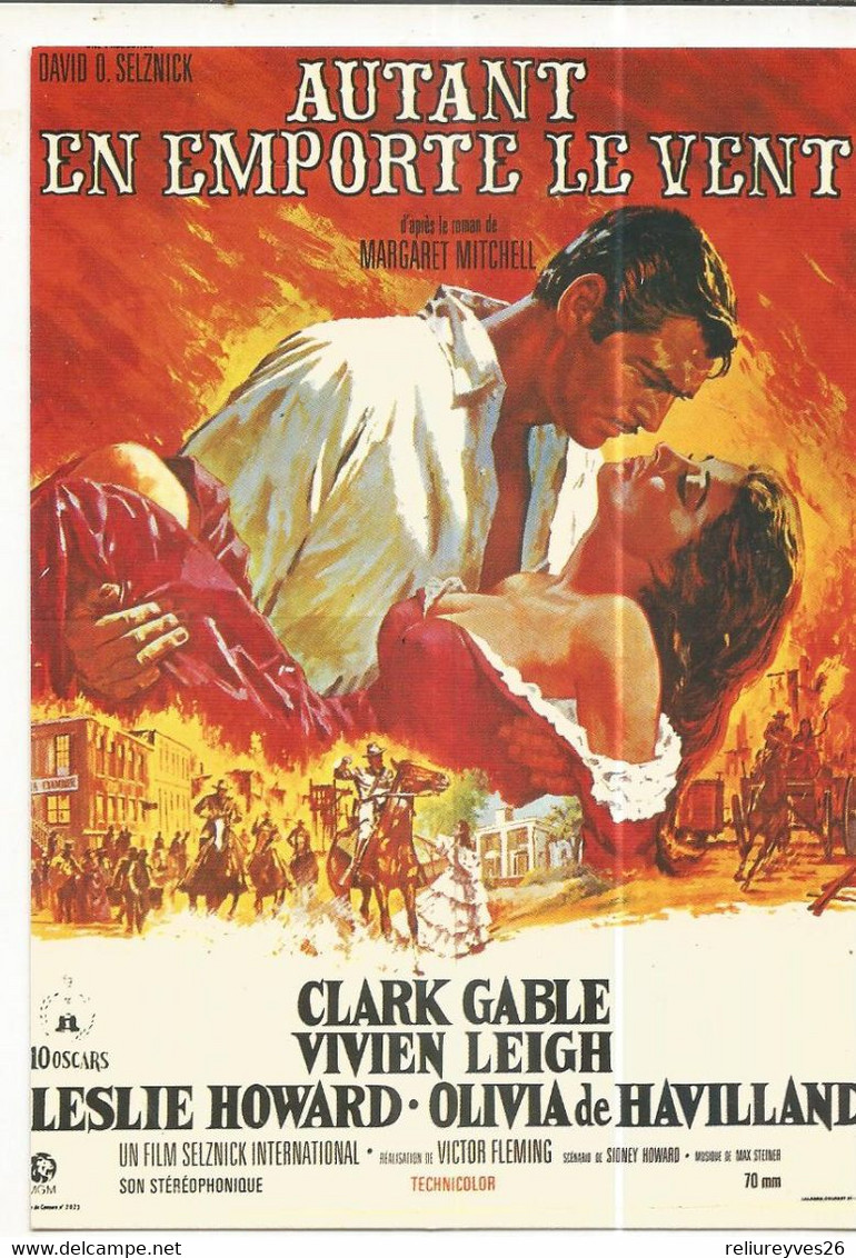 CPM, Th. Cinéma ,N°E.6,, Autant En Emporte Le Vent  , Par Victor Fleming , C. Gable , V. Leigh ....Ed. F. Nugeron - Posters Op Kaarten