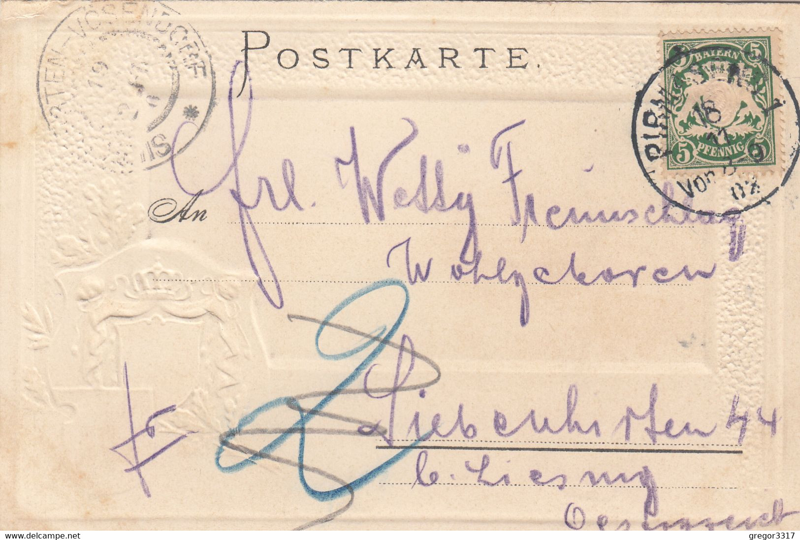 9862) PIRMASENS - Wunderschöne WAPPEN PRÄGE LITHO - Häuser Der Stasdt - Passepartoutkarte 1902 ! - Pirmasens