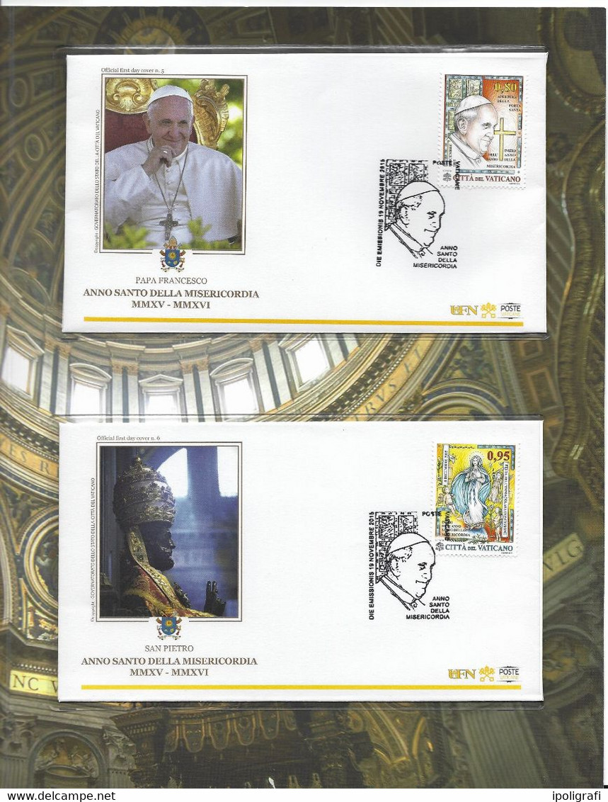 Vaticano 2015 Folder Ufficiale Anno Santo I Serie Con 2 Francobolli Mnh E 2Fdc - Covers & Documents