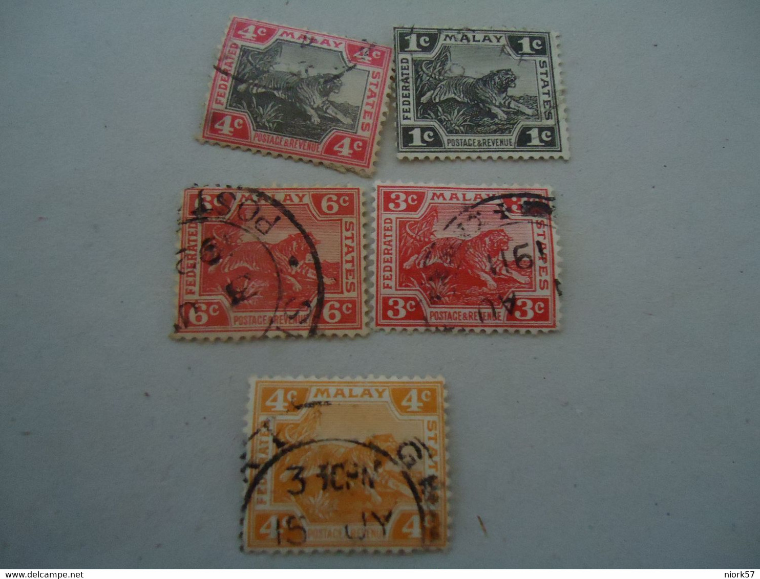 MALAY   USED   STAMPS TIGER POSTMARK - Malayan Postal Union