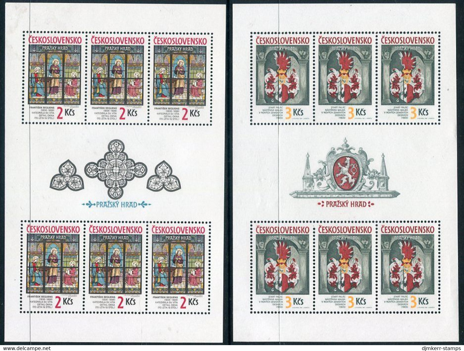 CZECHOSLOVAKIA 1987 Prague Castle Set Of 2 Values In Sheetlets MNH / **.    Michel 2909-10 - Neufs