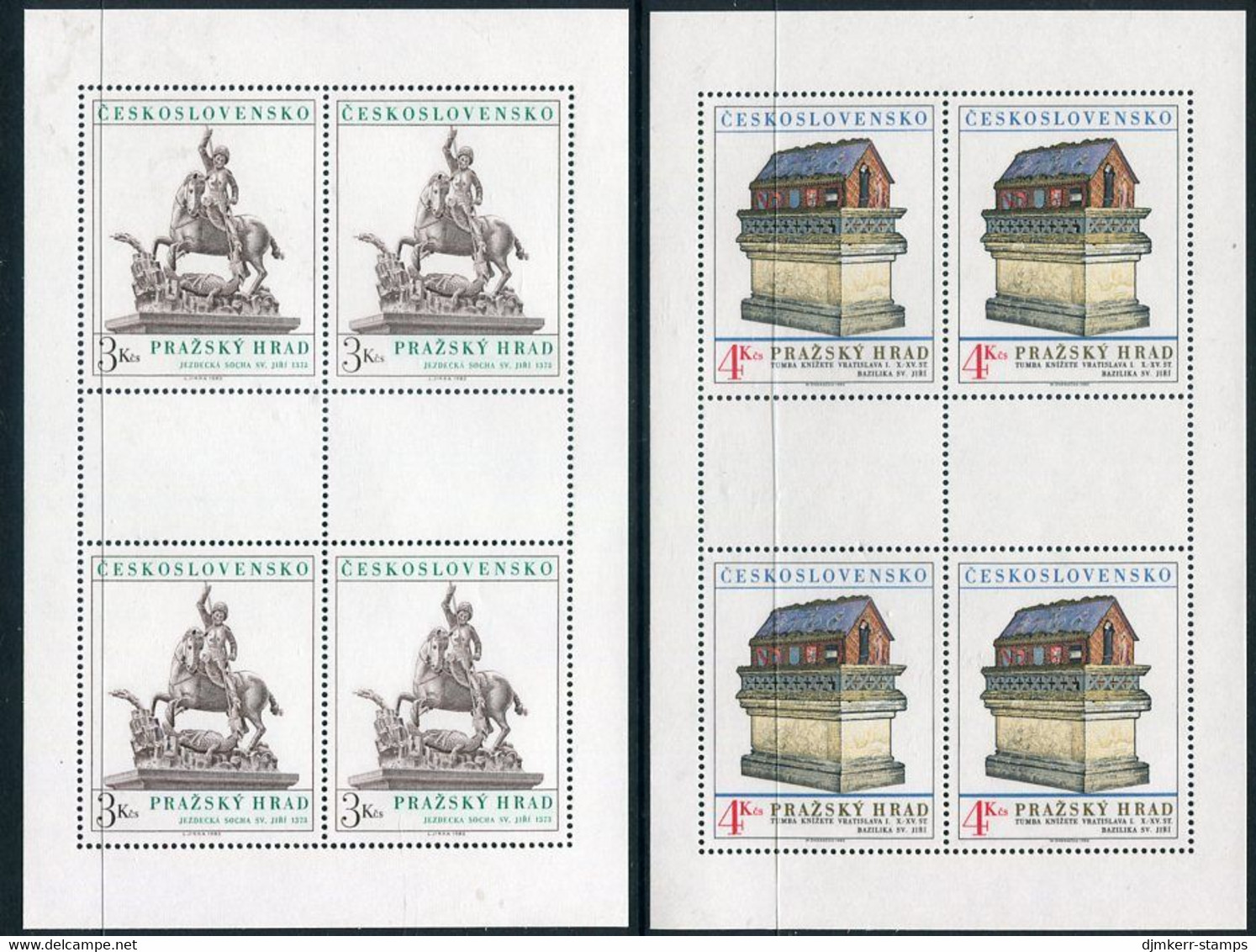 CZECHOSLOVAKIA 1982 Prague Castle Set Of 2 Values In Sheetlets MNH / **.    Michel 2675-76 - Neufs