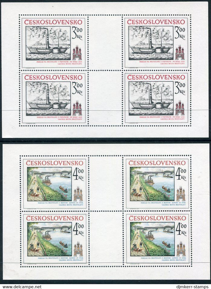 CZECHOSLOVAKIA 1982 Historic Bratislava Set Of 2 Values In Sheetlets MNH / **.    Michel 2677-78 - Unused Stamps