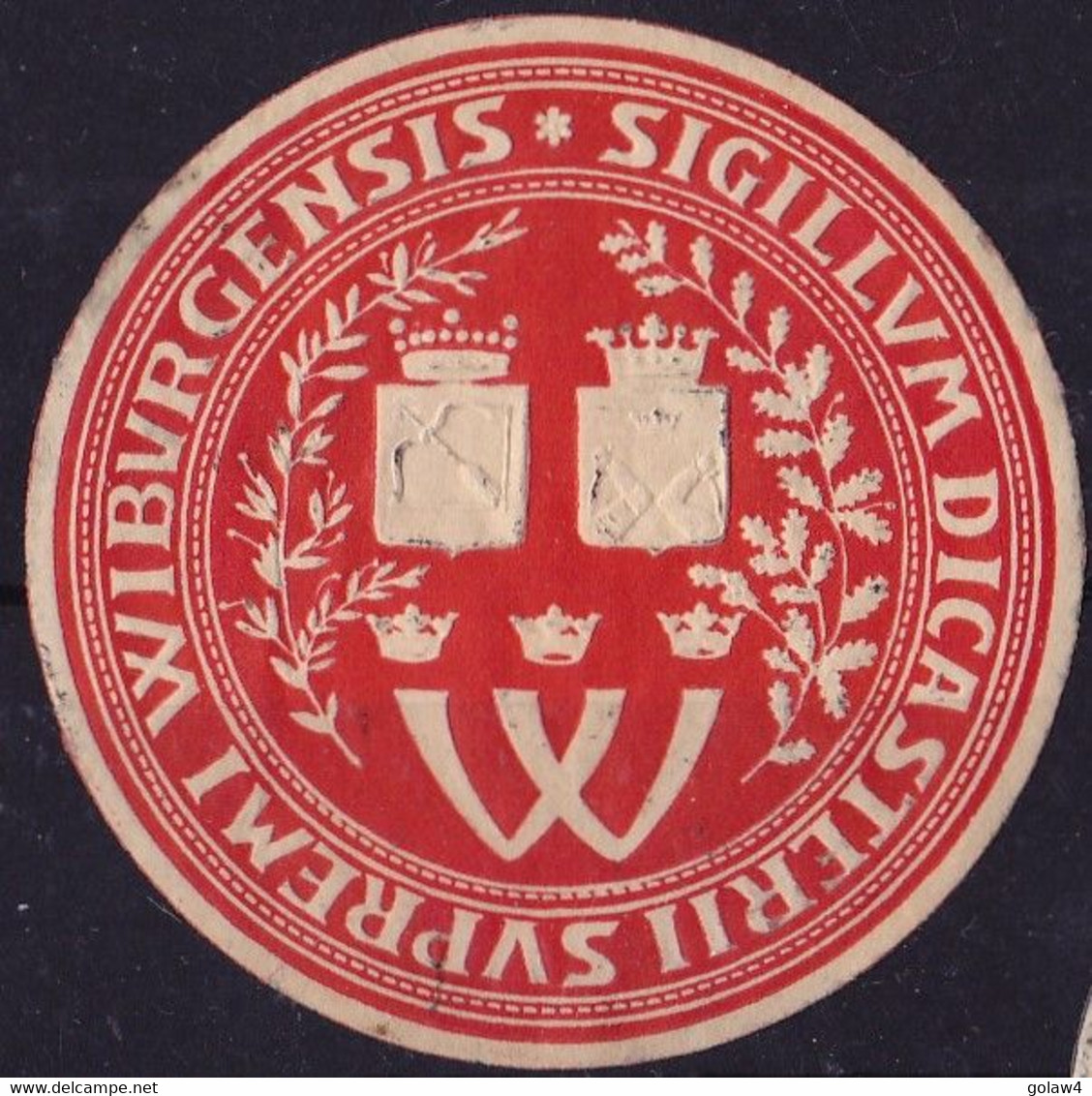 25860# SIGILLUM DICASTERII SUPREMI WIBURENSIS VIGNETTE CINDERELLA FINLANDE SUOMI FINLAND - Abarten Und Kuriositäten