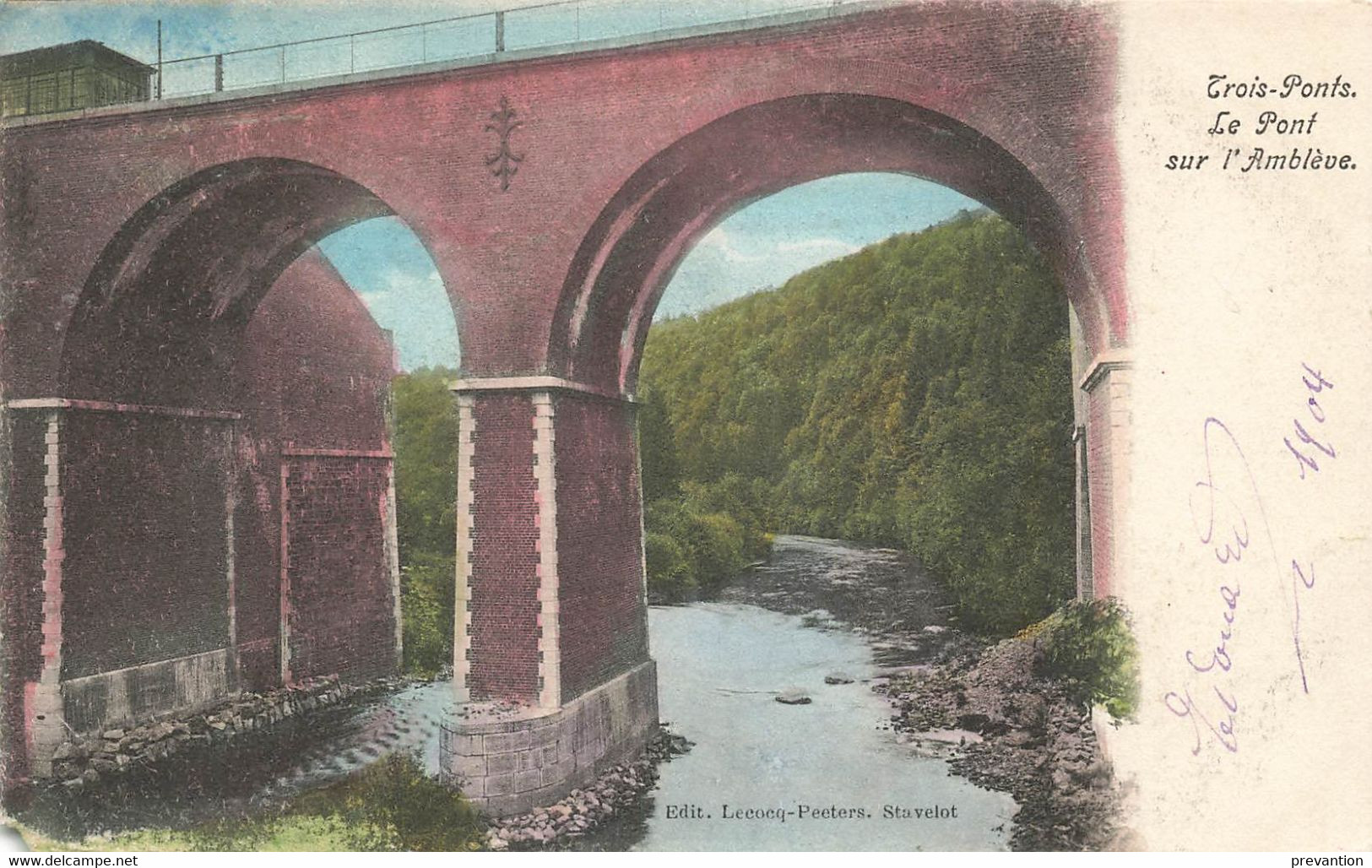 TROIS-PONTS - Le Pont Sur L'Amblève - Carte Colorée - Trois-Ponts
