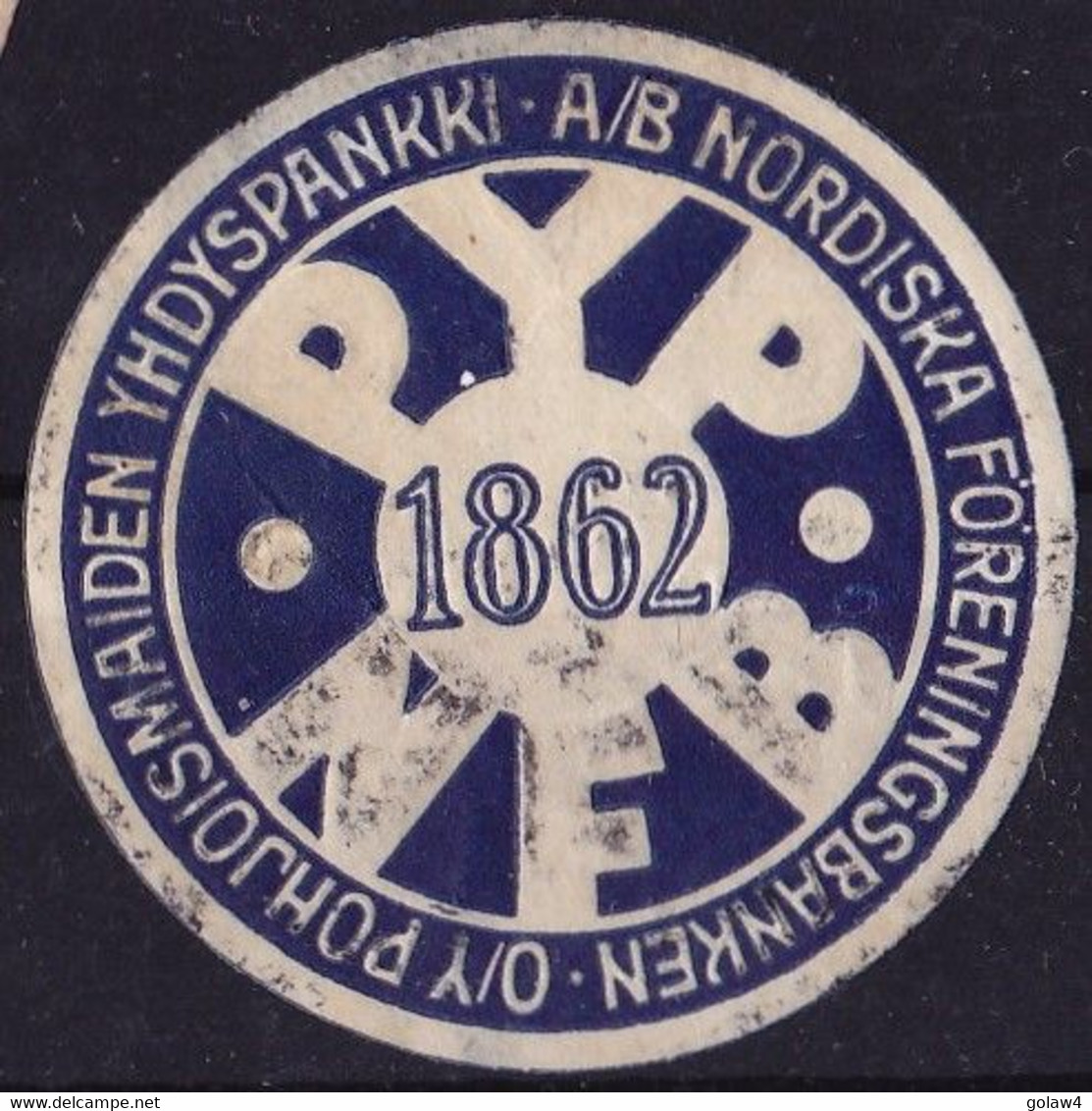 25863# O/Y POHJOISMAIDEN YHDYSPANKKI A/B NORDISKA FÖRENINGSBANKEN 1862 BANQUE VIGNETTE CINDERELLA FINLANDE SUOMI FINLAND - Errors, Freaks & Oddities (EFO)